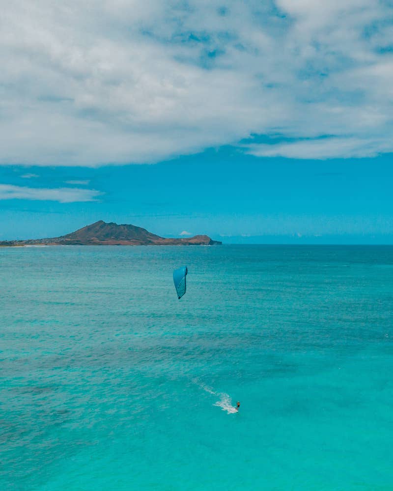 Zanzibar Kitesurfer on the sea